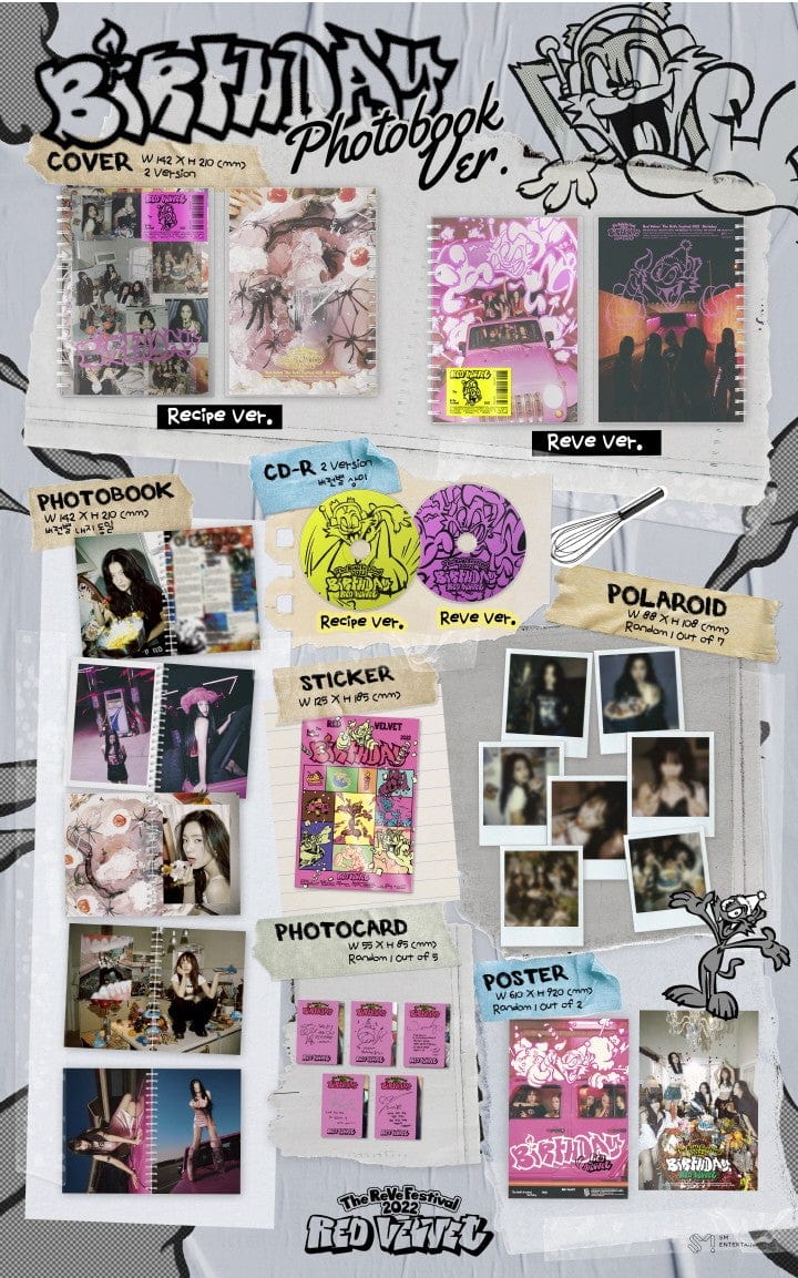 Korea Pop Store [Pre-Order Benefit!] Red Velvet - The Reve Festival 2022: Birthday (Photobook Ver.) Kawaii Gifts