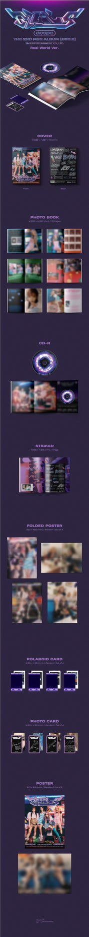 Korea Pop Store [Pre-order Benefits] aespa - GIRLS (2ND MINI ALBUM) Kawaii Gifts