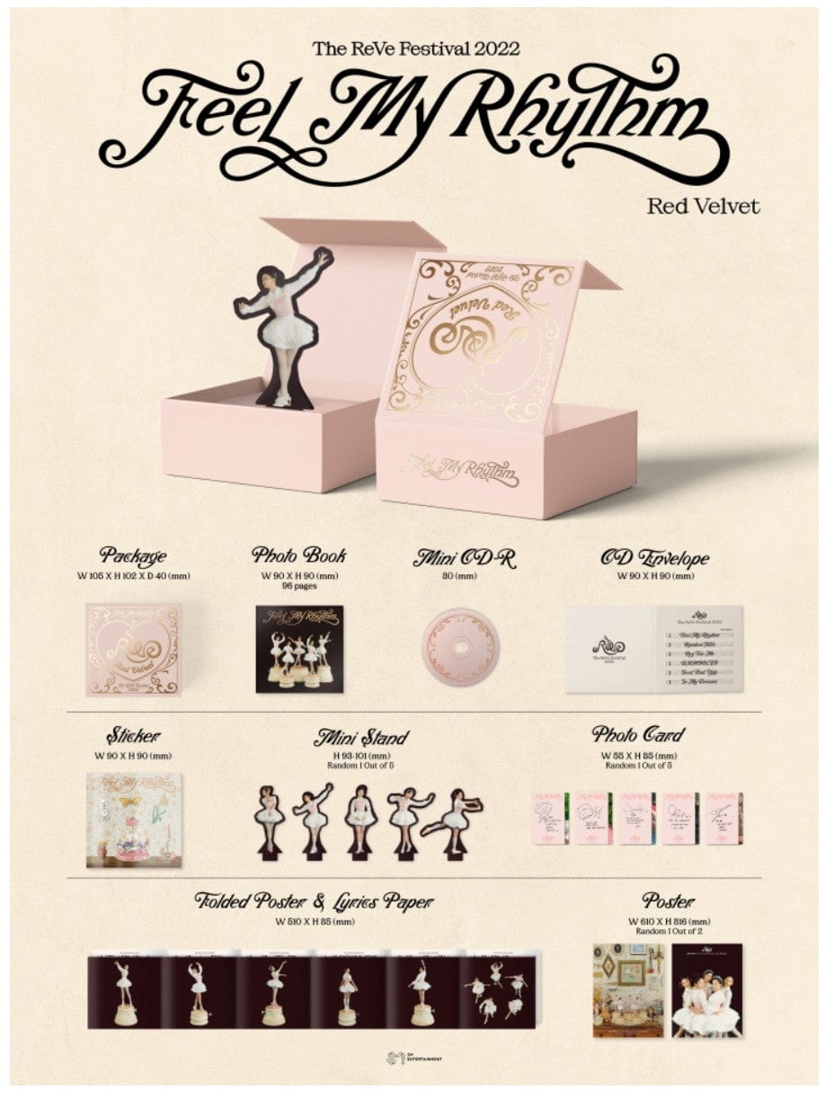 Korea Pop Store RED VELVET - THE REVE FESTIVAL 2022 : FEEL MY RHYTHM Orgel Ver. [MINI CD] Kawaii Gifts