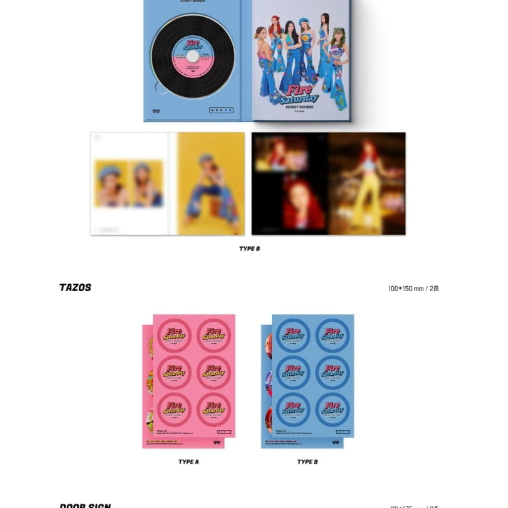 Korea Pop Store SECRET NUMBER - FIRE SATURDAY (3RD SINGLE ALBUM) Kawaii Gifts 8804775250002