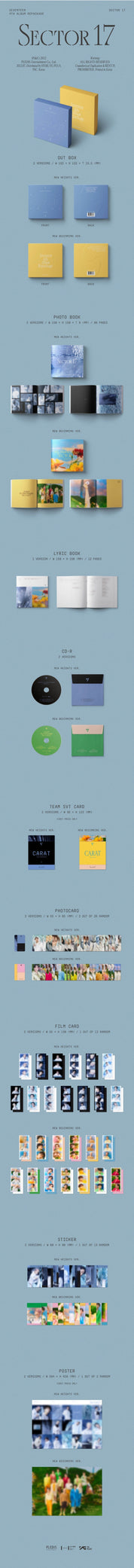 Korea Pop Store SEVENTEEN - VOL.4 REPACKAGE 'Sector 17' Kawaii Gifts 8809848756733