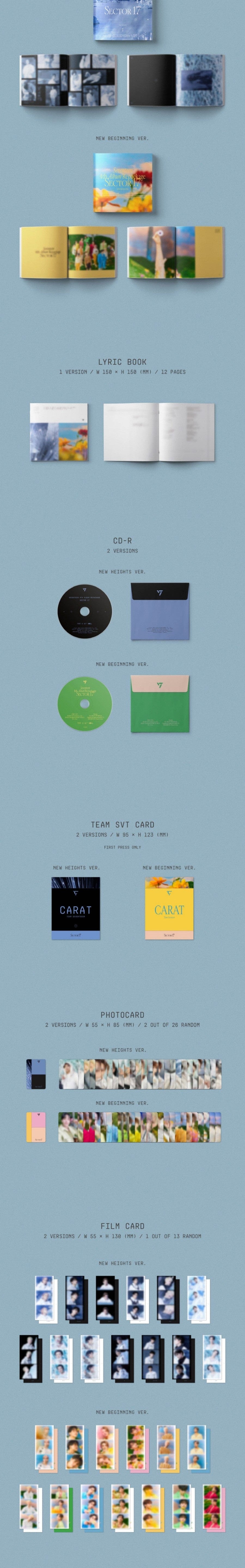 Korea Pop Store SEVENTEEN - VOL.4 REPACKAGE 'Sector 17' Kawaii Gifts 8809848756733