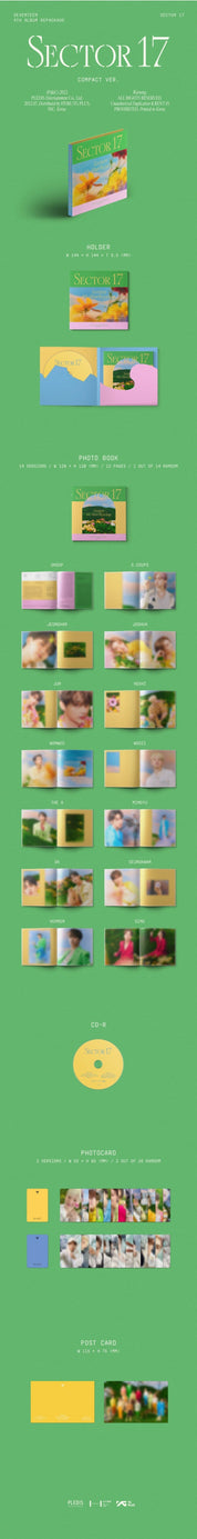 Korea Pop Store SEVENTEEN - VOL.4 REPACKAGE 'SECTOR 17' COMPACT VER. Kawaii Gifts