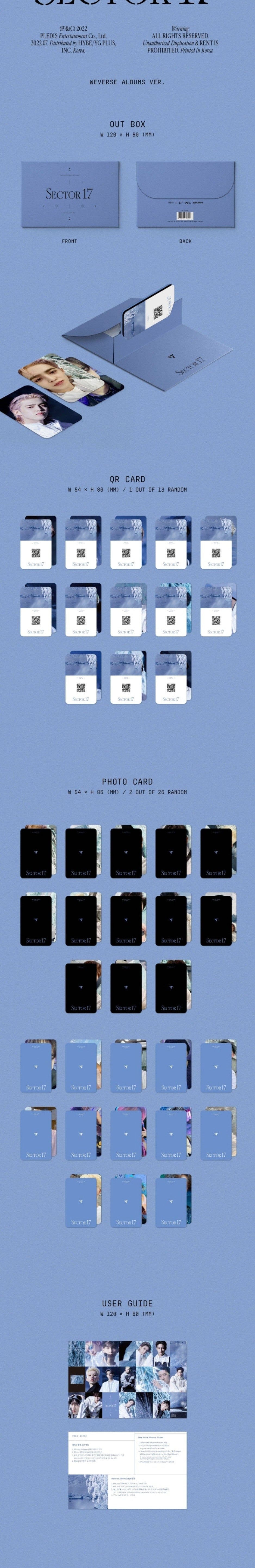 Korea Pop Store SEVENTEEN - VOL.4 REPACKAGE 'Sector 17' WEVERSE ALBUMS VER. Kawaii Gifts
