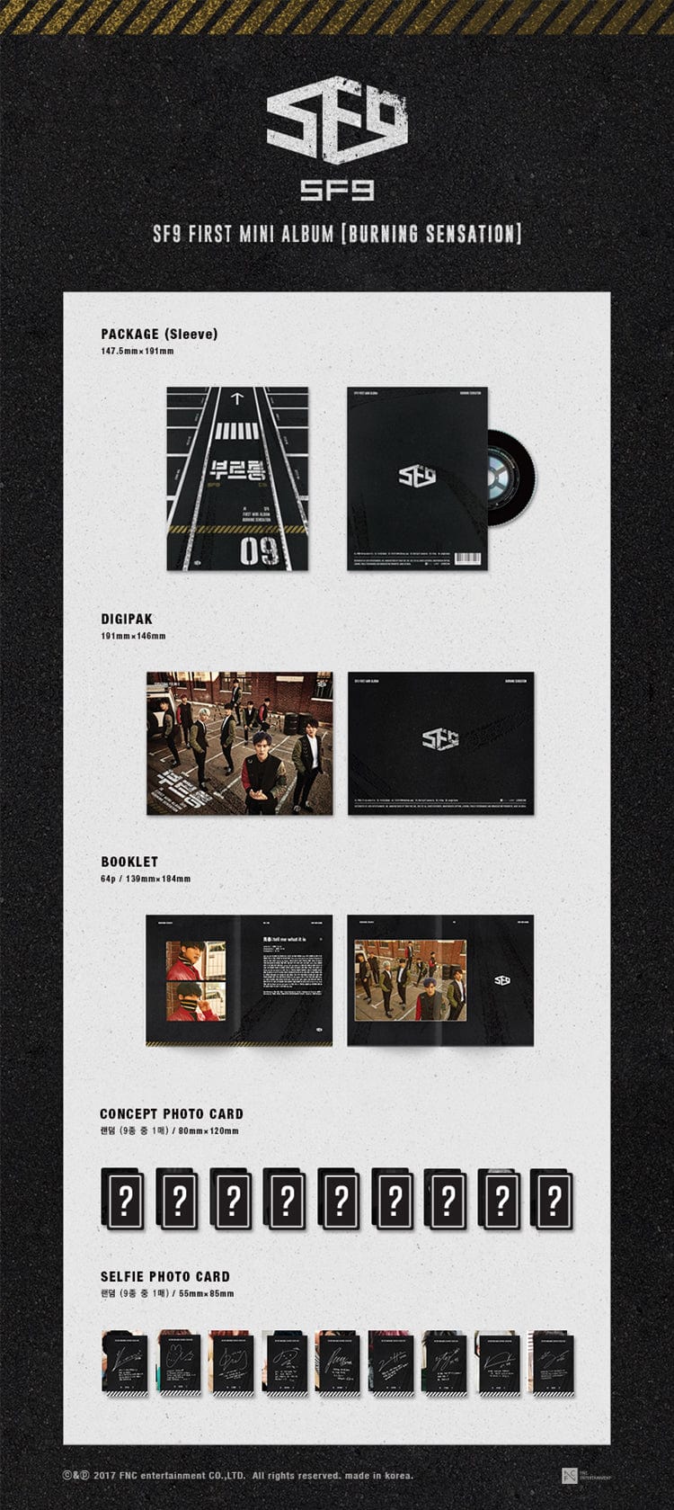 Korea Pop Store SF9 - BURNING SENSATION (1ST MINI ALBUM) Kawaii Gifts 8804775077203