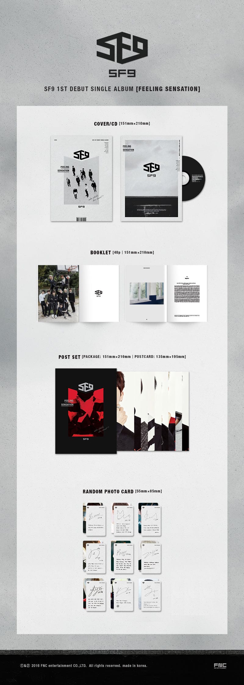 Korea Pop Store SF9 - FEELING SENSATION (1ST DEBUT SINGLE ALBUM) Kawaii Gifts 8804775074004