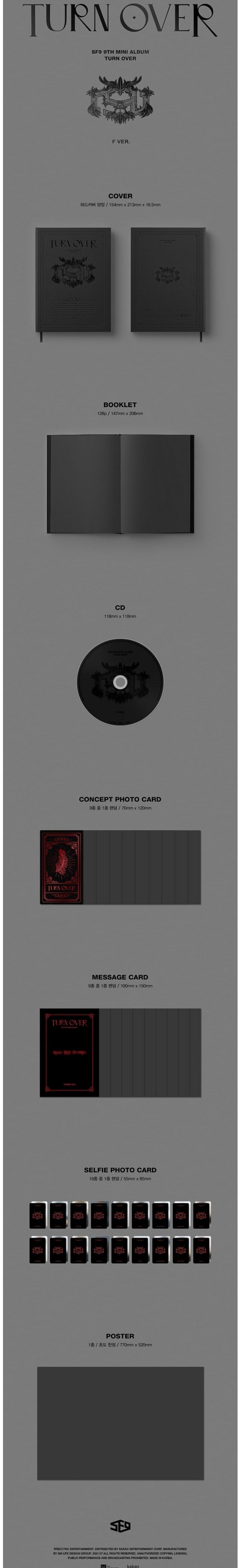 Korea Pop Store SF9 - TURN OVER (9TH MINI ALBUM) Kawaii Gifts 8804775162732
