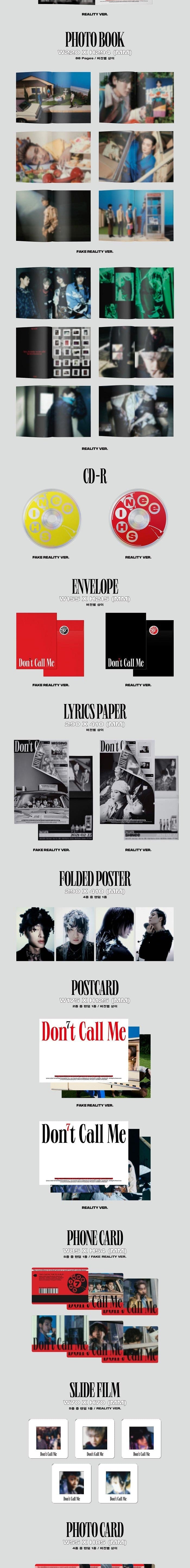 Korea Pop Store SHINEE - VOL.7 DON’T CALL ME (PHOTOBOOK VER.) Kawaii Gifts 8809633189647