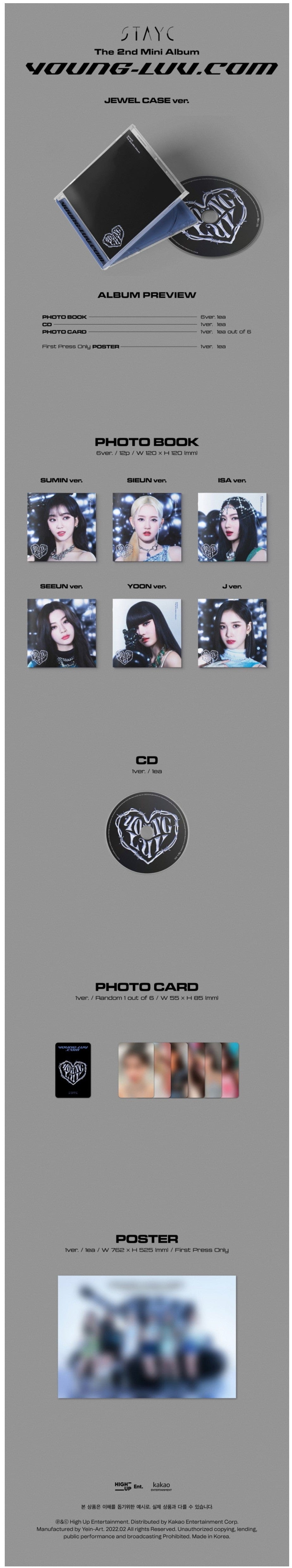 Korea Pop Store STAYC - YOUNG-LUV.COM (2ND MINI ALBUM) (Jewel Case VER.) Kawaii Gifts