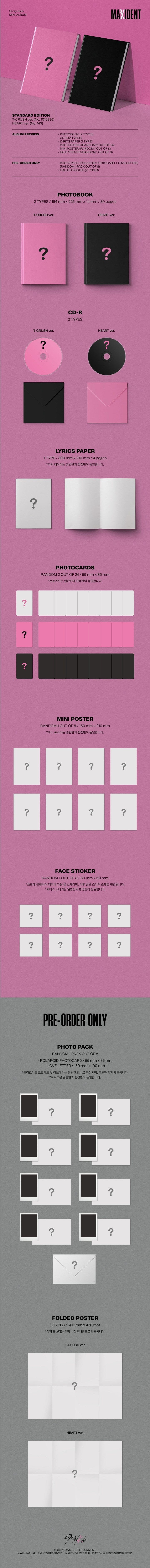 Korea Pop Store STRAY KIDS - Maxident With Pre-order Benefits Kawaii Gifts