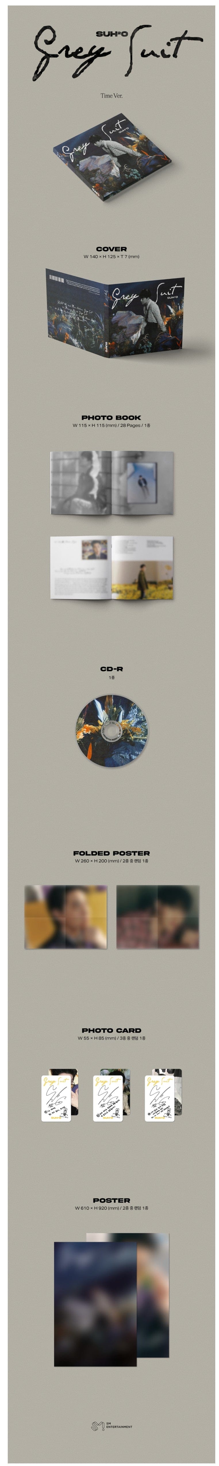 Korea Pop Store SUHO - GREY SUIT (2ND MINI ALBUM) DIGIPACK VER. Kawaii Gifts