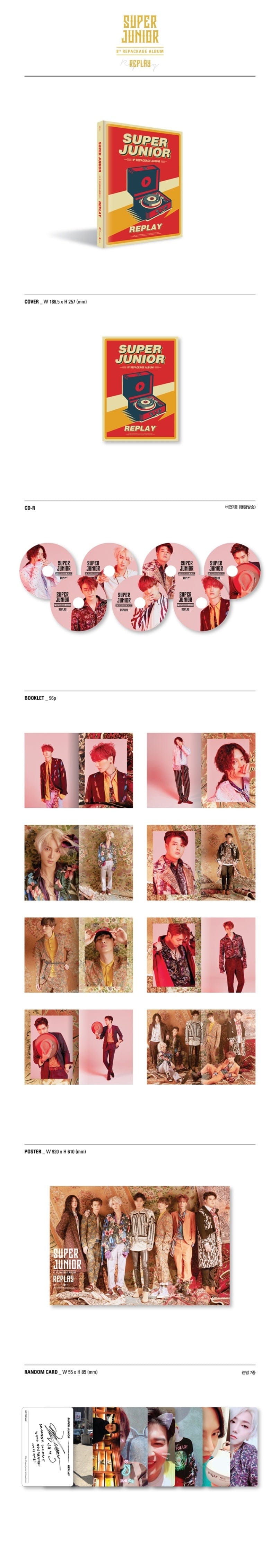 Korea Pop Store SUPER JUNIOR - VOL.8 REPACKAGE [REPLAY] Kawaii Gifts