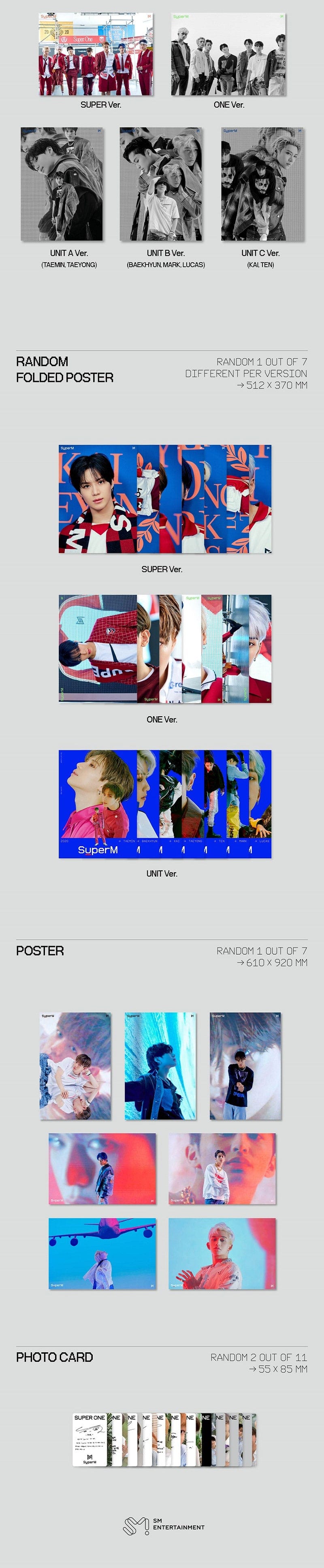 Korea Pop Store SuperM The 1st Album Super One Kawaii Gifts 8809633189258