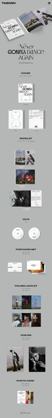 Korea Pop Store TAEMIN - VOL.3 [NEVER GONNA DANCE AGAIN] (EXTENDED VER.) (2CD) Kawaii Gifts 8809633189517