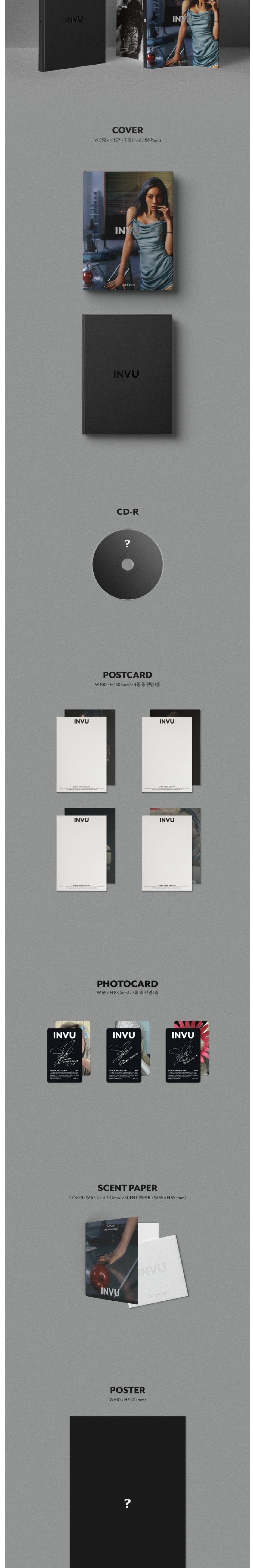 Korea Pop Store TAEYEON - VOL.3 [INVU] (ENVY VER.) LIMITED VERSION Kawaii Gifts 8809755508012