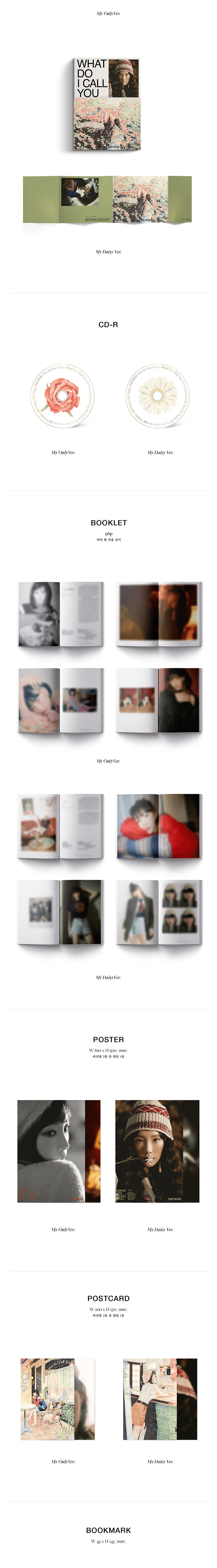 Korea Pop Store TAEYEON - WHAT DO I CALL YOU (4TH MINI ALBUM) Kawaii Gifts 8809633189524