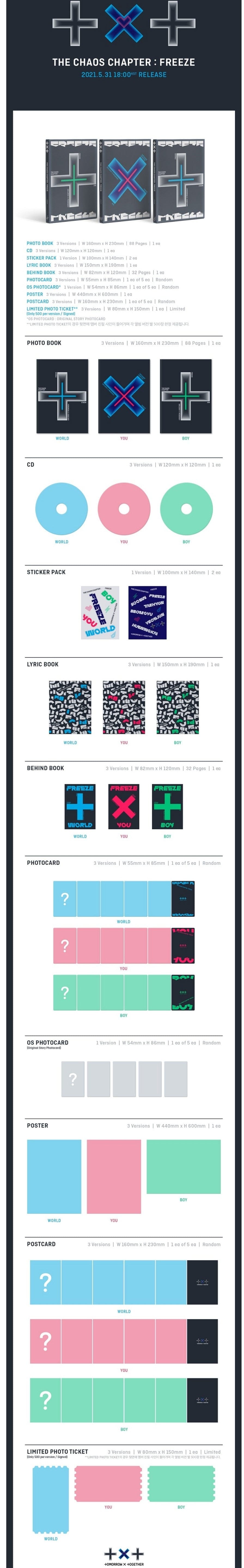 Korea Pop Store TOMORROW X TOGETHER (TXT) - CHAOS CHAPTER : FREEZE Kawaii Gifts 8809634381699