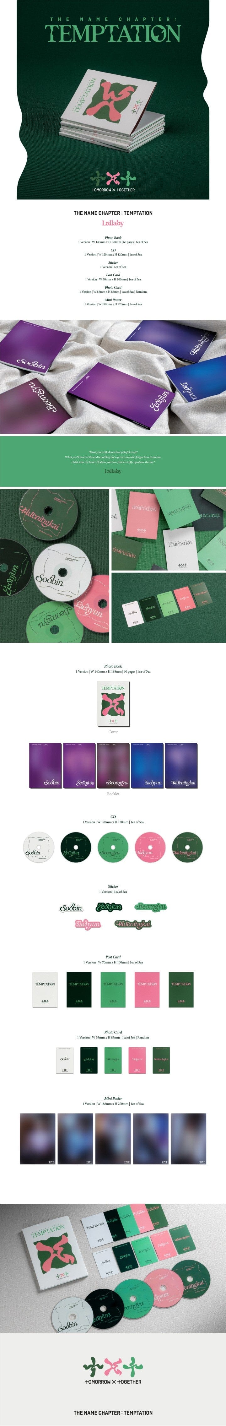 Korea Pop Store TOMORROW X TOGETHER (TXT) - THE NAME CHAPTER : TEMPTATION (LULLABY VER.) Kawaii Gifts