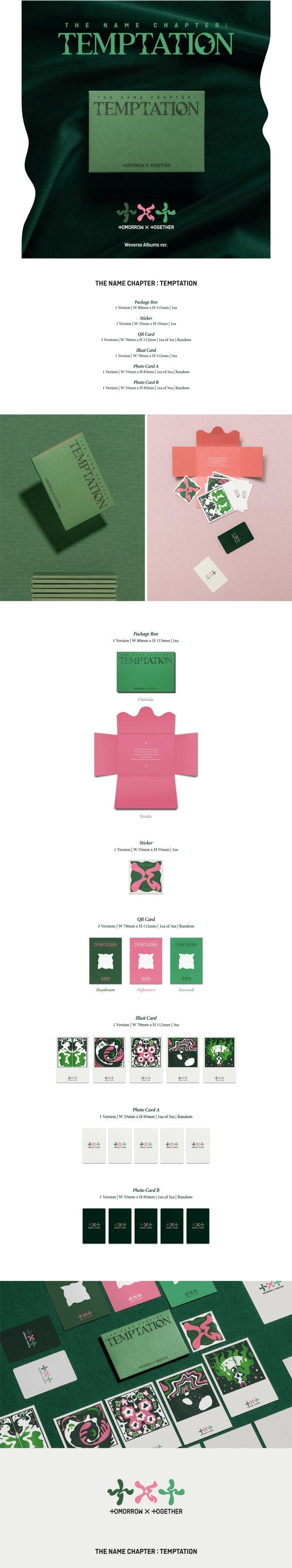 Korea Pop Store Tomorrow X Together [TXT] THE NAME CHAPTER : Temptation (Weverse Albums Ver.) Kawaii Gifts