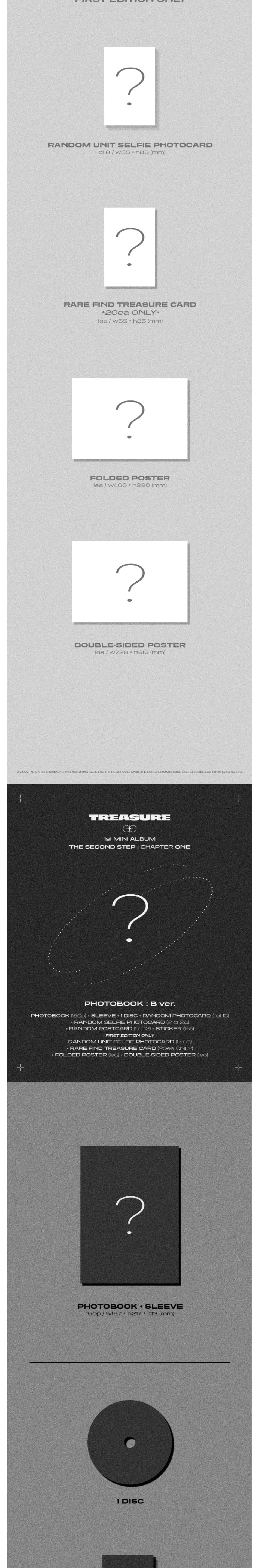 Korea Pop Store TREASURE - 1ST MINI ALBUM [THE SECOND STEP: CHAPTER ONE] PHOTOBOOK VER. Kawaii Gifts 8809848751547