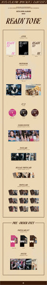 Korea Pop Store TWICE - Ready To Be (12th Mini Album) With Pre-Order Photocard Set & Poster Kawaii Gifts