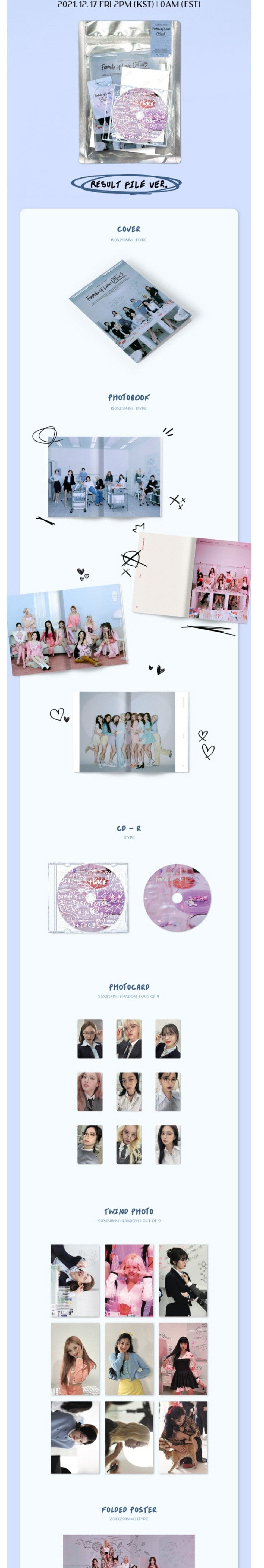 Korea Pop Store TWICE - VOL.3 [FORMULA OF LOVE : O+T=<3] RESULT FILE VER. Kawaii Gifts 8809755509484