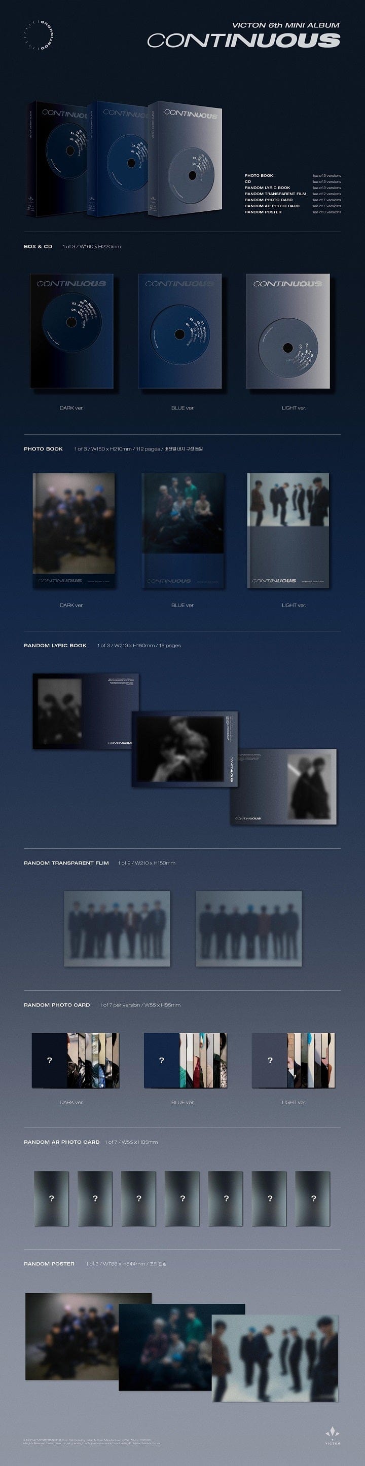 Korea Pop Store Victon - Continuous (6th Mini Album) Kawaii Gifts 8804775140082