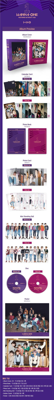 Korea Pop Store WANNA ONE - TO BE ONE PREQUEL REPACKAGE [1-1=0 (NOTHING WITHOUT YOU)] Kawaii Gifts