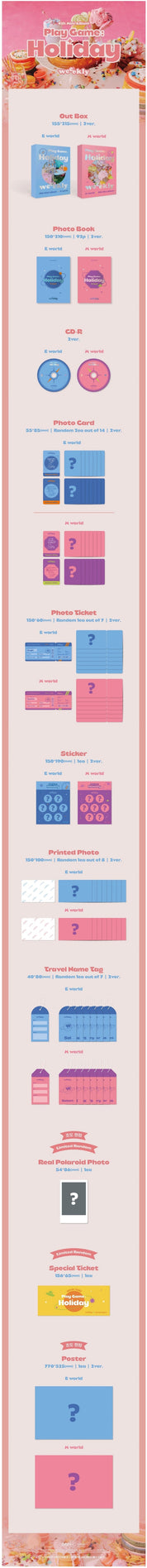 Korea Pop Store WEEEKLY - Play Game : Holiday (4th MINI ALBUM) Kawaii Gifts 8804775164446