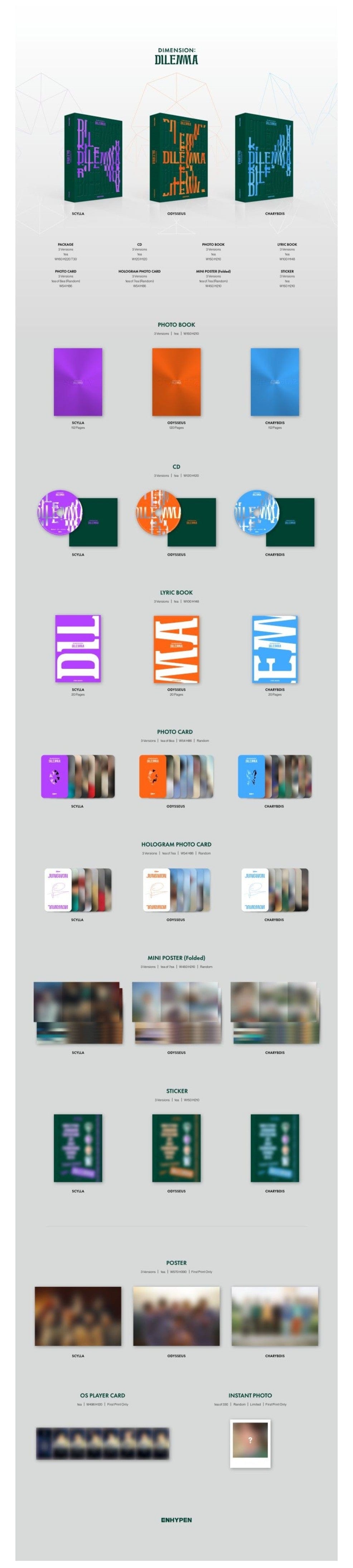 Korea Pop Store [WEVERSE BENEFIT] ENHYPEN - VOL.1 [DIMENSION : DILEMMA] Kawaii Gifts