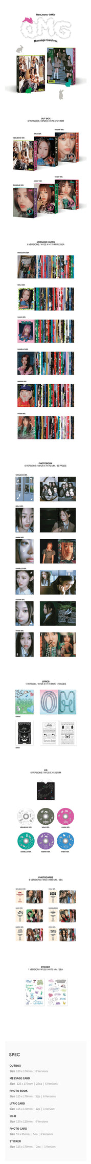 Korea Pop Store [WEVERSE] [NEWJEANS] 1ST SINGLE 'OMG' Message Card VER. Kawaii Gifts