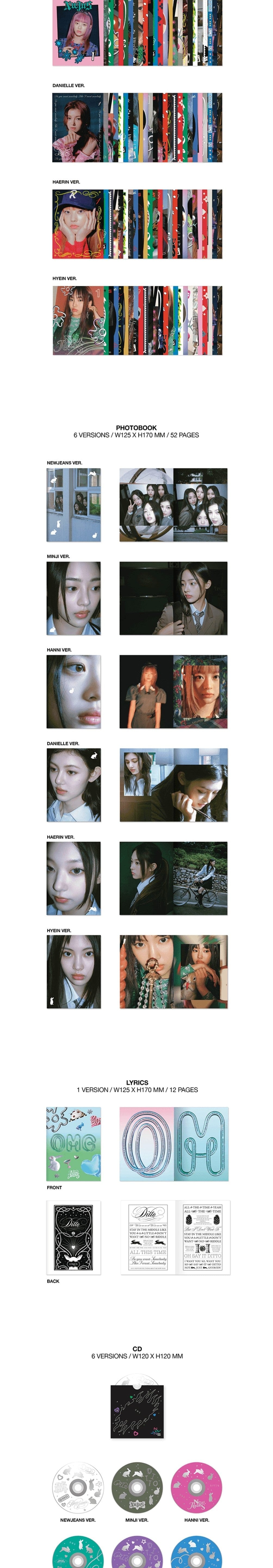 Korea Pop Store [WEVERSE] [NEWJEANS] 1ST SINGLE 'OMG' Message Card VER. Kawaii Gifts