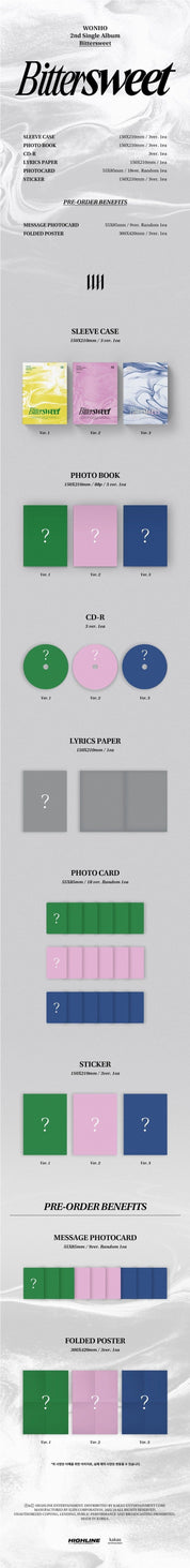 Korea Pop Store Wonho - Bittersweet (2nd Single Album) Kawaii Gifts