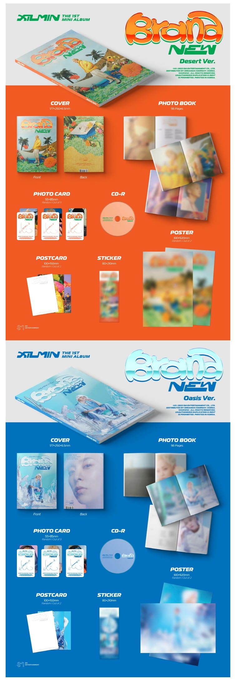 Korea Pop Store Xiumin - Brand New (1st Mini Album) Photobook Ver. With Pre-order Poster Kawaii Gifts