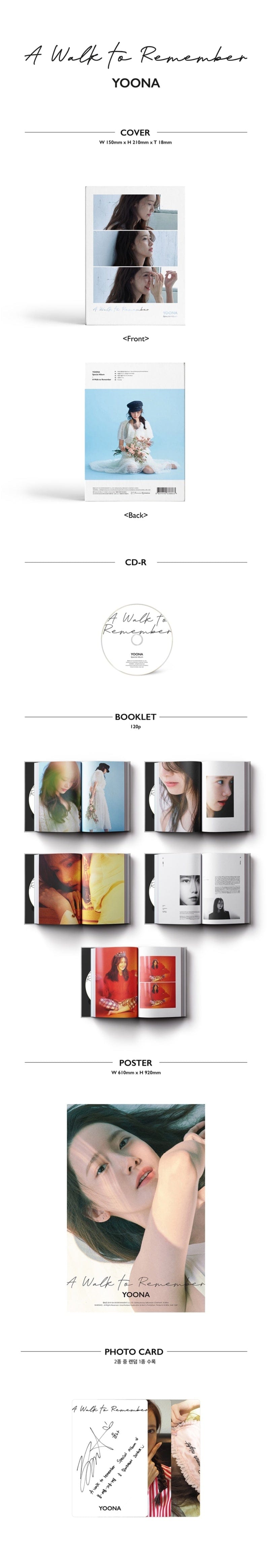 Korea Pop Store Yoona - A Walk to Remember (Special Album) Kawaii Gifts