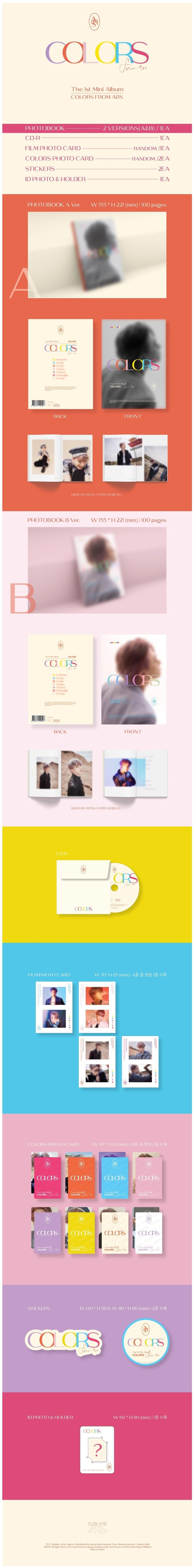 Korea Pop Store YOUNGJAE - COLORS FROM ARS (1ST MINI ALBUM) Kawaii Gifts 8804775199196