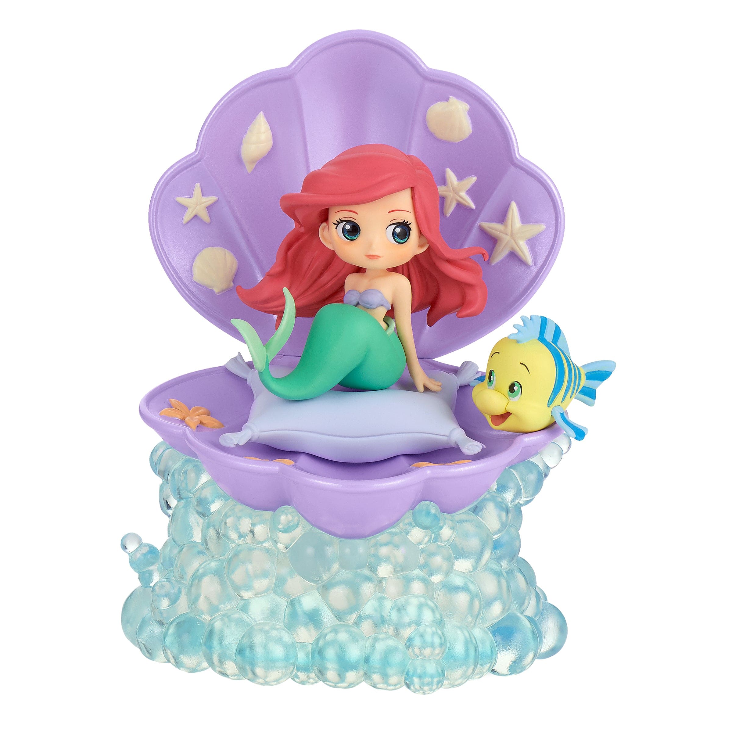 Little Buddy Disney Stories Ariel & Flounder Q posket Figure ver.B (Purple Clamshell) Kawaii Gifts 4983164176490