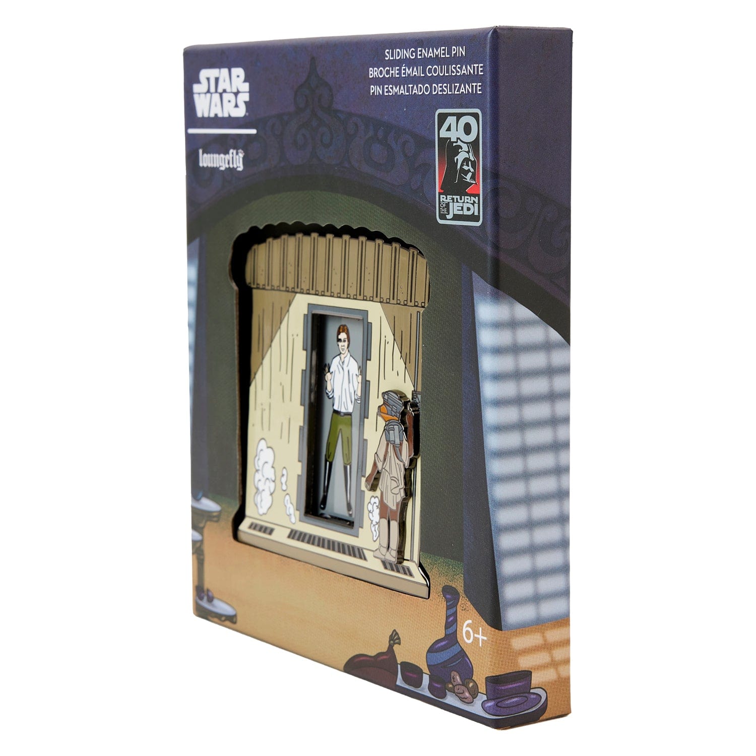 Loungefly Loungefly Star Wars Return of the Jedi 40th Anniversary Han in Carbonite 3 in. Collectible Sliding Enamel Pin Kawaii Gifts 671803391161