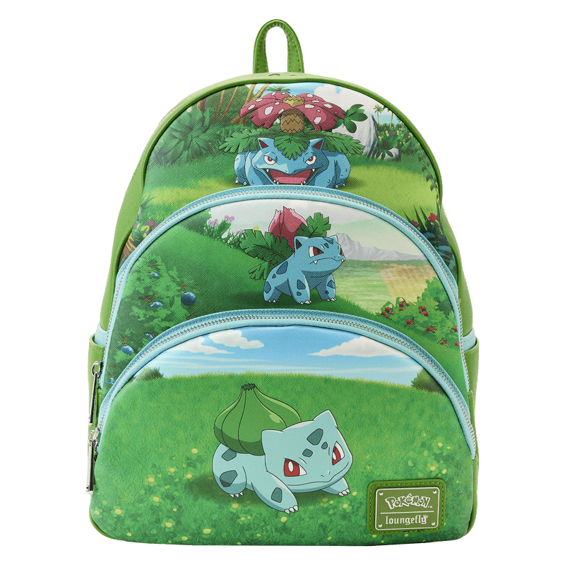 Bulbasaur Backpack Pattern LF Pokémon Bulbasaur Evolutions Triple Pocket Backpack – Kawaii Gifts