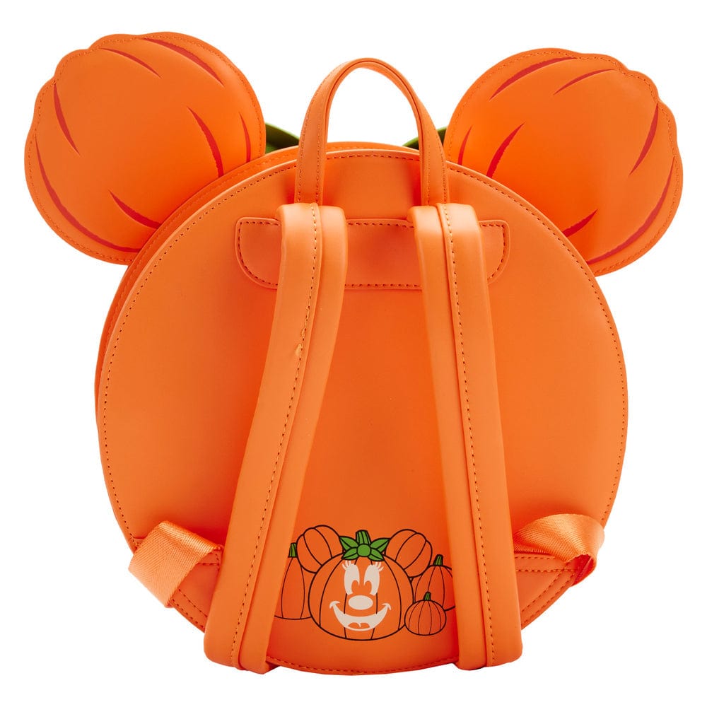 disney parks mini backpacks Disney: Glow Face Pumpkin Minnie Loungefly Mini Backpack
