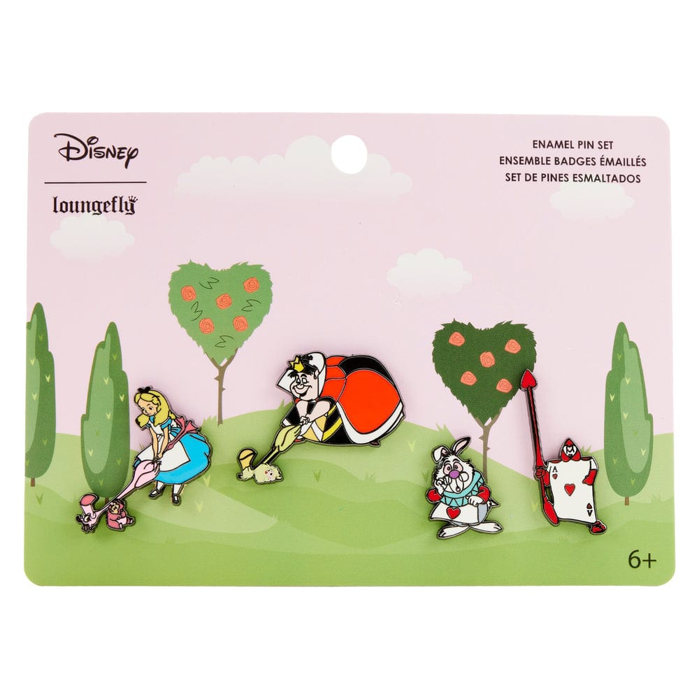 Loungefly Loungefly Disney Alice in Wonderland Croquet 4 pc Pin Set Kawaii Gifts 671803432024