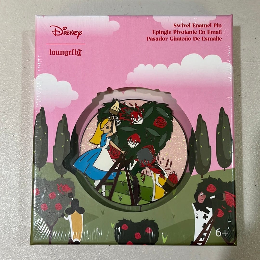 Loungefly Loungefly Disney Alice in Wonderland Painting Roses Red 3 Inch Collector Box Pin Kawaii Gifts 671803428676
