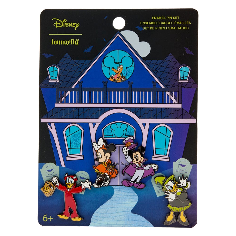 Loungefly Loungefly Disney Mickey & Friends Halloween 4PC Pin Set Kawaii Gifts 671803437906