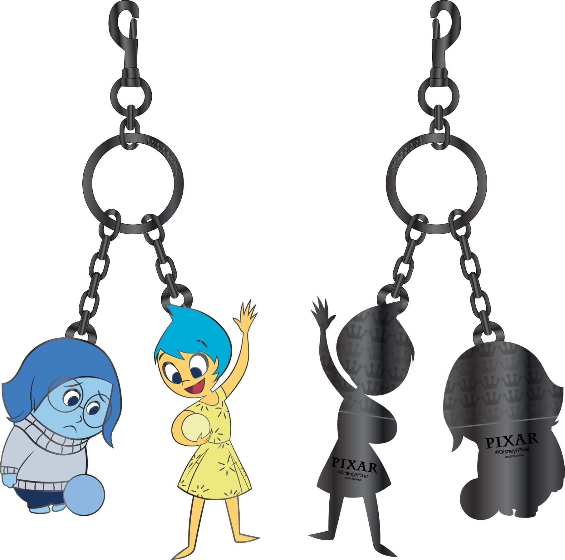 Loungefly Loungefly Disney Pixar Inside Out Joy and Sadness Enamel Keychain Kawaii Gifts 671803441590