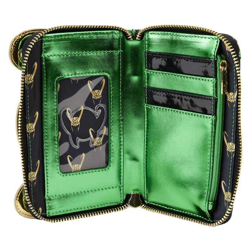 Loungefly LF Marvel Shine Loki Metallic Cosplay Zip Around Wallet Kawaii Gifts 671803393295