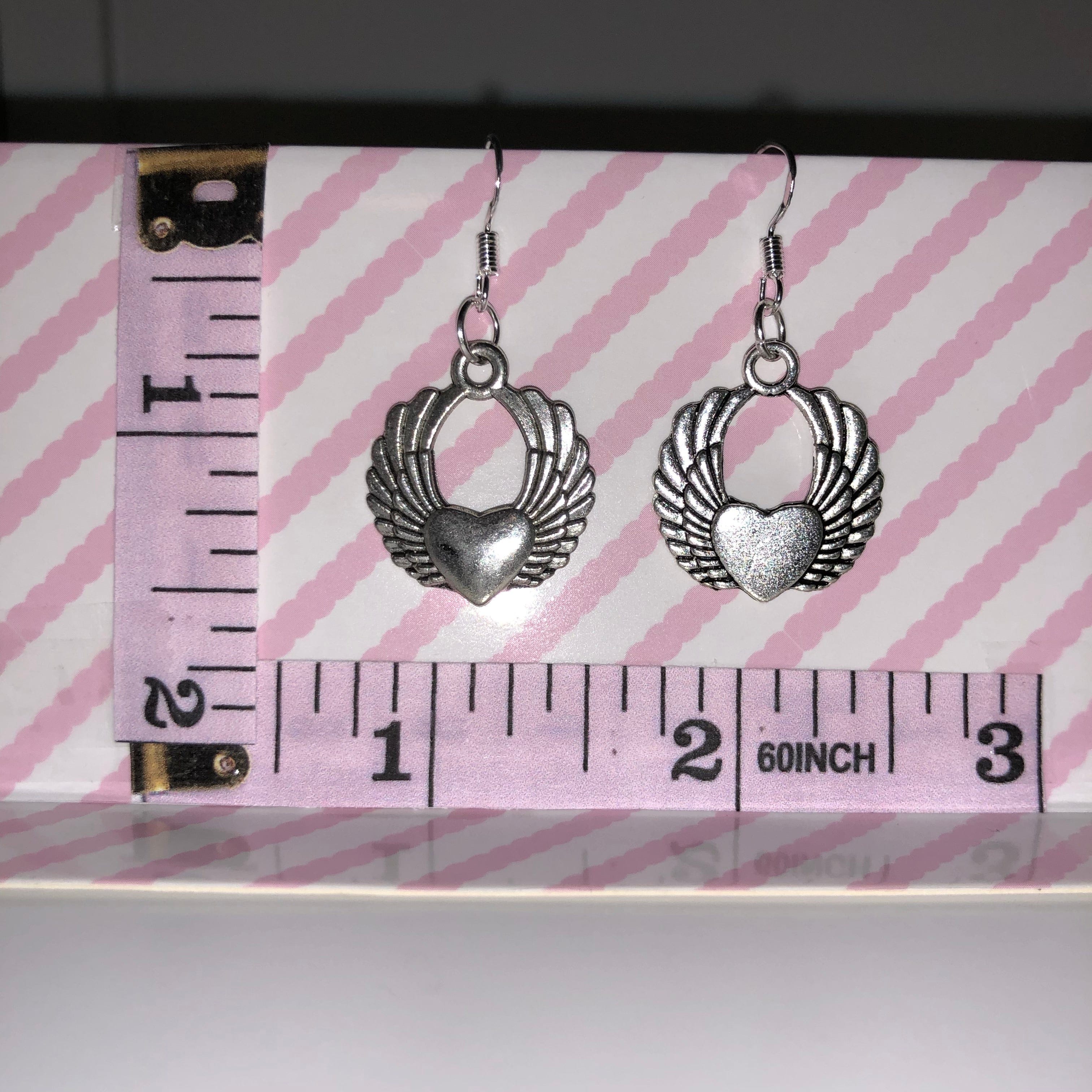 Macaron Angel Heart Earrings with Silver Hooks Kawaii Gifts 27667089