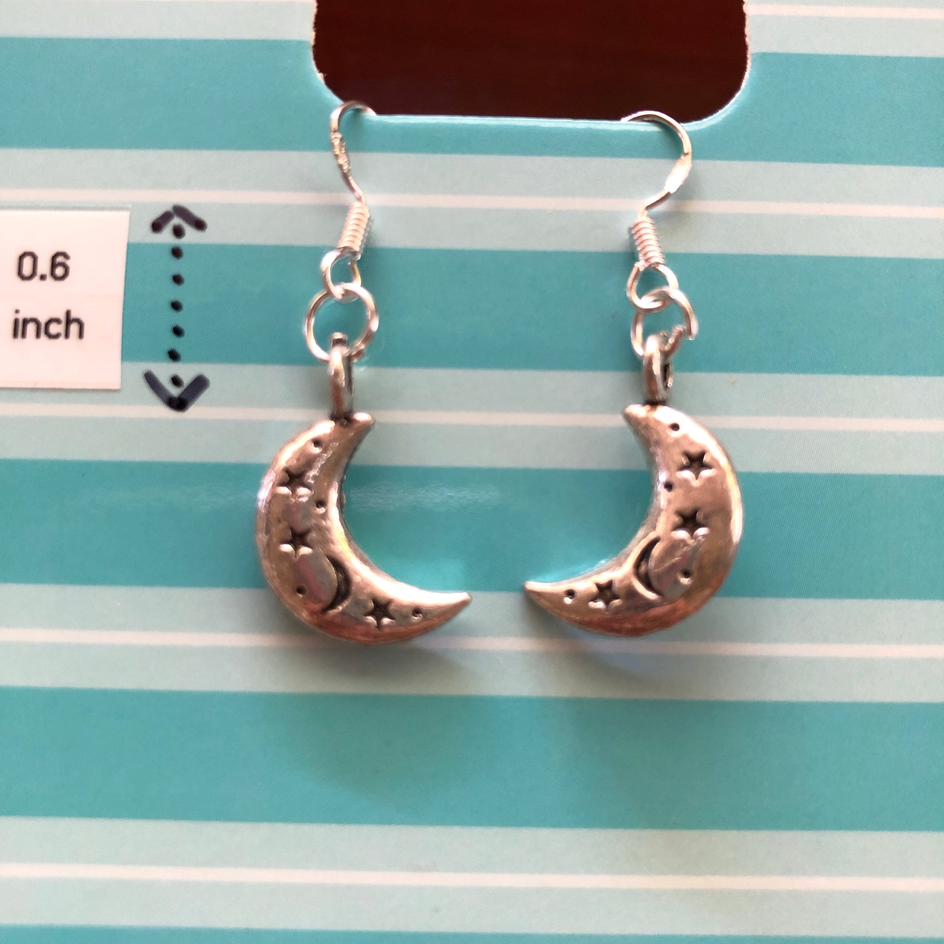 Macaron Starry Moon Earrings with Silver Hooks Kawaii Gifts 27667082