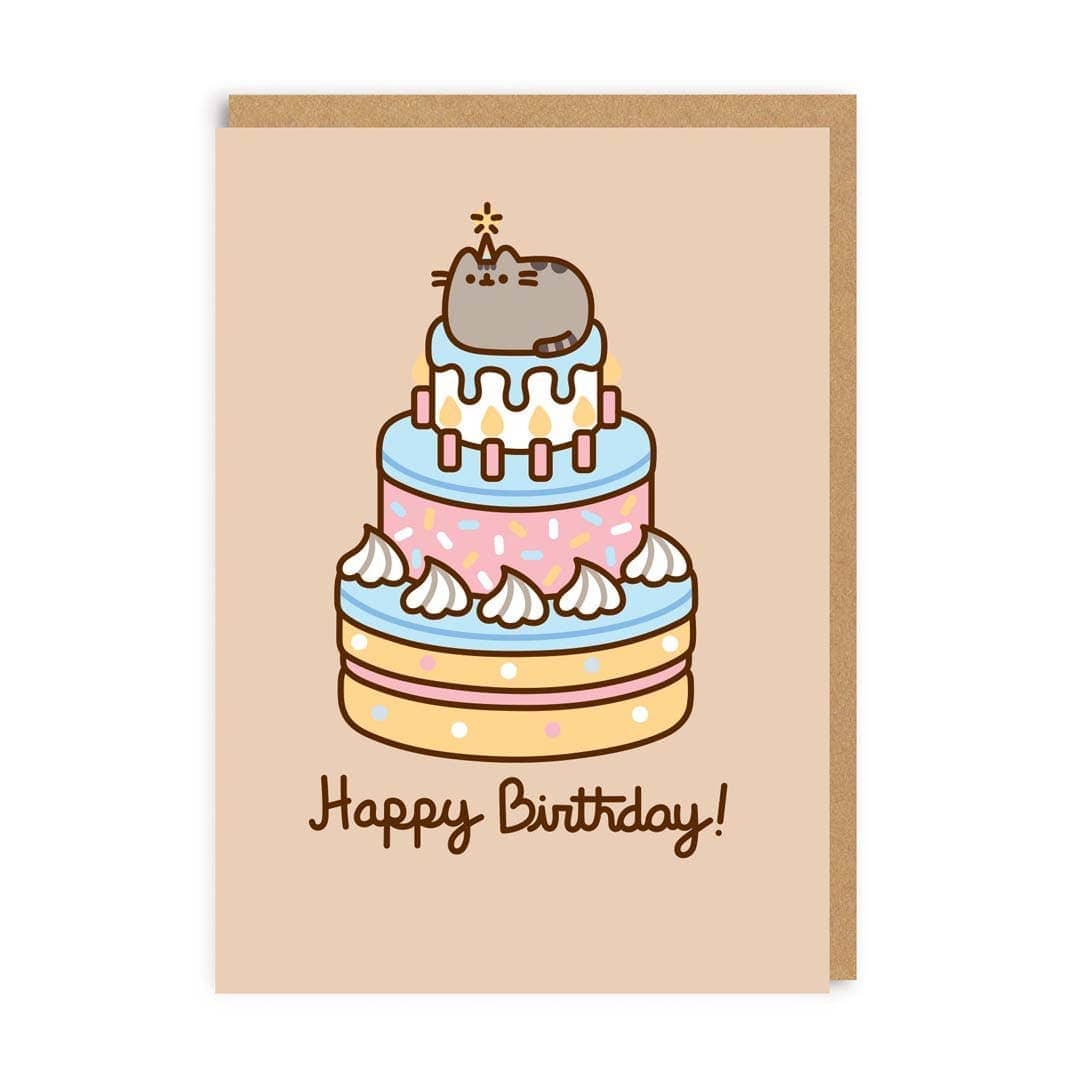 Ohh Deer Pusheen Happy Birthday Cake Greeting Card Kawaii Gifts 5056392406802