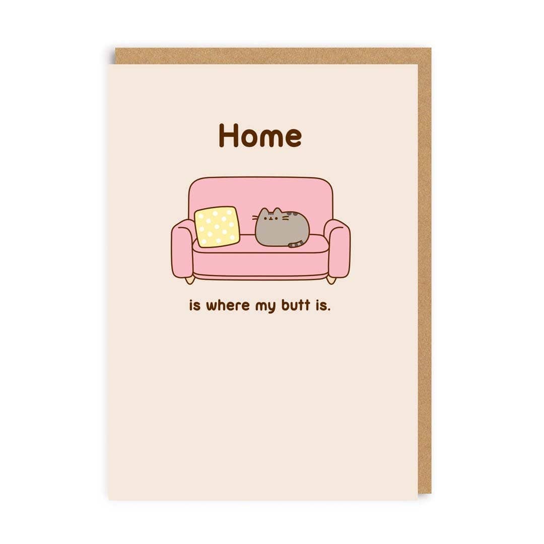 Ohh Deer Pusheen Home Is Where My Butt Is Greeting Card Kawaii Gifts 5056392406758