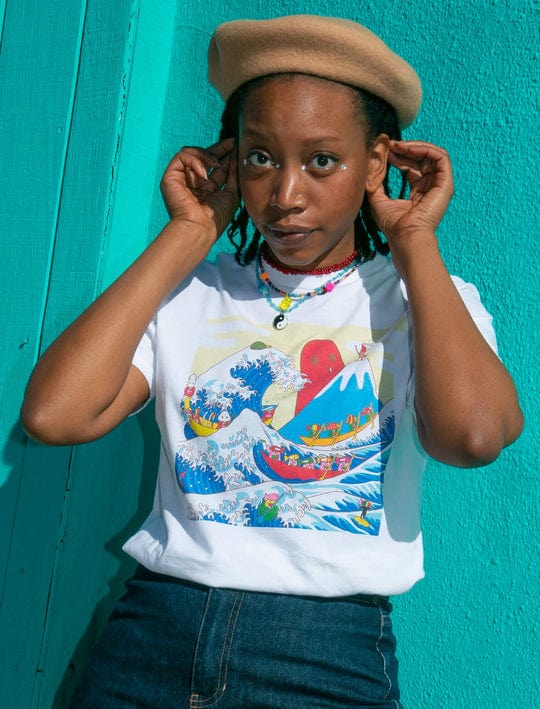 PopKiller Popkiller NAOSHI THE GREAT OCTOPUS WAVE CLASSIC T-SHIRT Small Kawaii Gifts 50088150
